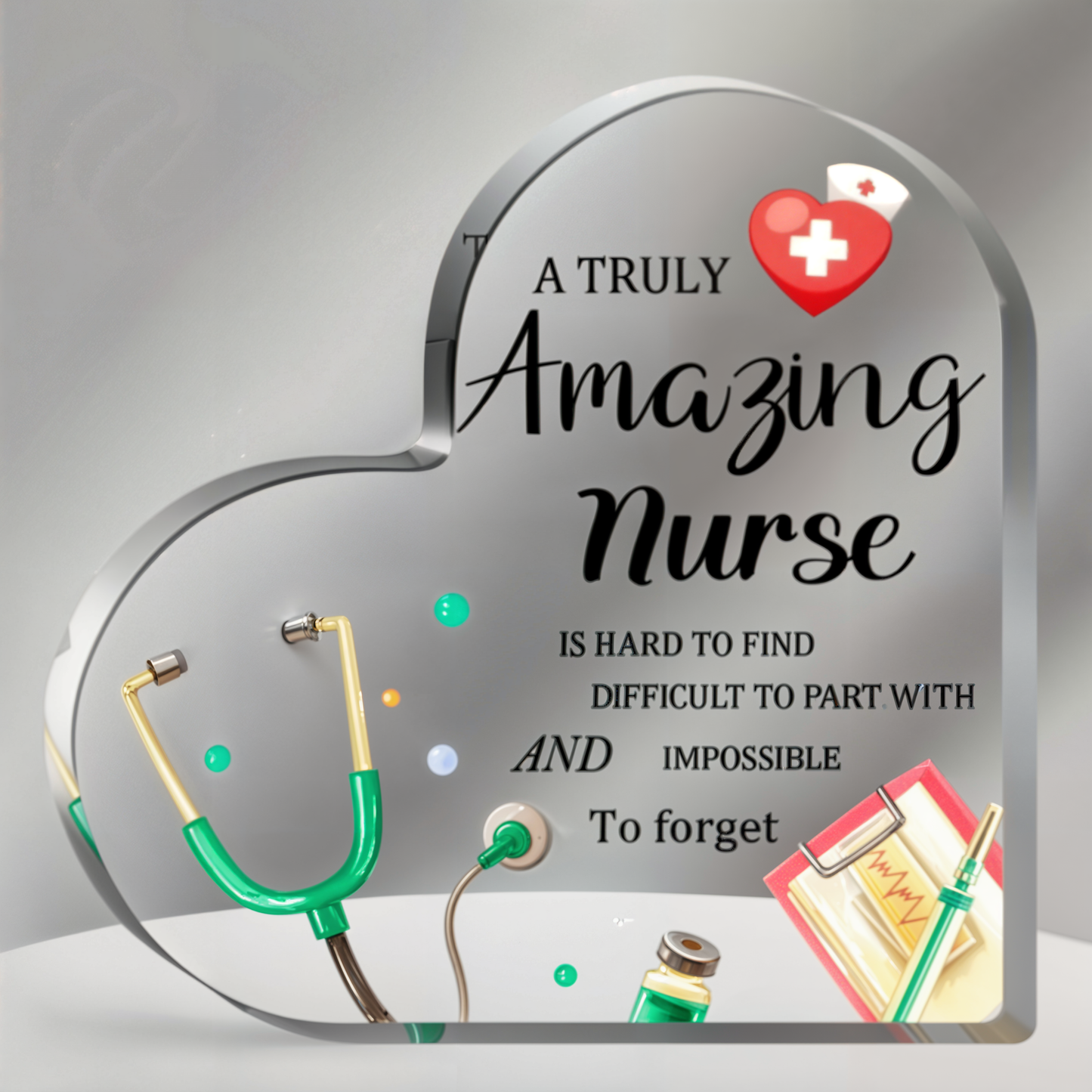 Heart Shaped Acrylic Plaque | Nurse Gift